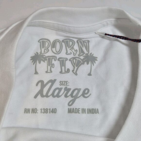 Born Fly Men's Fly 'N Free White Graphic Print T-Shirt Size XL (45) - Picture 6 of 10